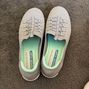 Skechers Women's Light Gray Slip-On Sneakers